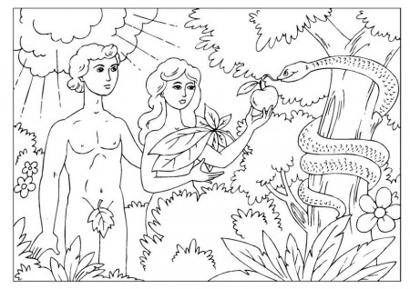 Coloring page Adam and Eve - img 25966.