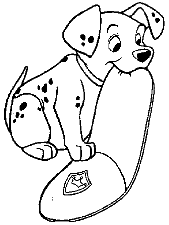 Dalmatian Hides A Slipper Coloring Page | Kids Coloring Page