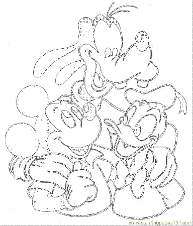 Coloring Pages Mickey Goofy Donald (Cartoons > Others) - free 