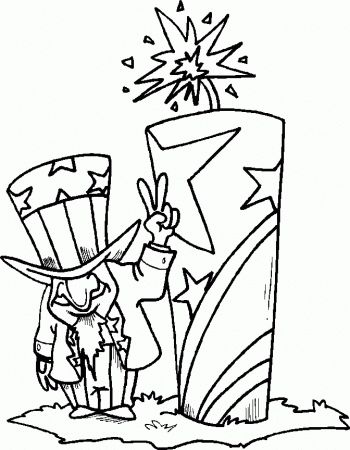 July Uncle Sam Coloring Pages