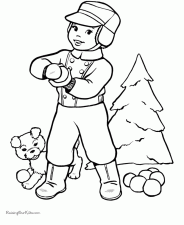 Christmas Coloring Pages - Kids Snowball Fun!