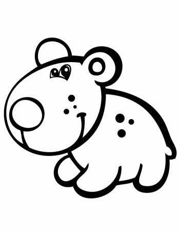 Cute Bear For Preschool Children Coloring Page | Free Printable 