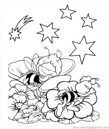 Coloring Pages Dreaming In The Flowers Coloring Page (Cartoons 