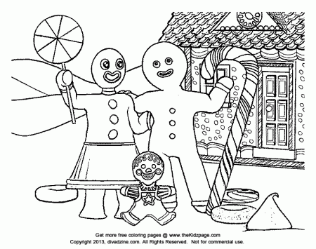 Gingerbread Family - Free Coloring Pages for Kids - Printable 
