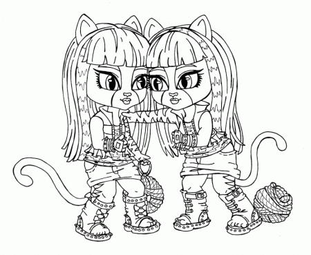 Monster High Baby Purrsephone And Meowlody Coloring Pages 