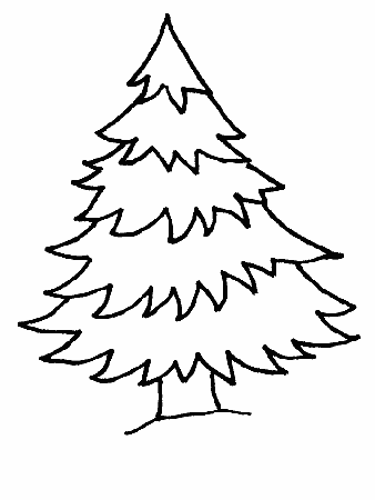 simple Christmas tree coloring pages for kids | Great Coloring Pages