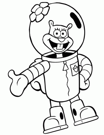 Spongebob Sandy Cheeks Coloring Page | Free Printable Coloring Pages