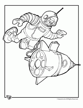 Astronaut Colouring Pages (page 2)