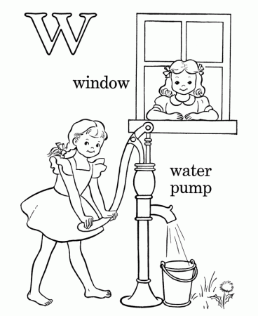 Water Letter W Coloring Page