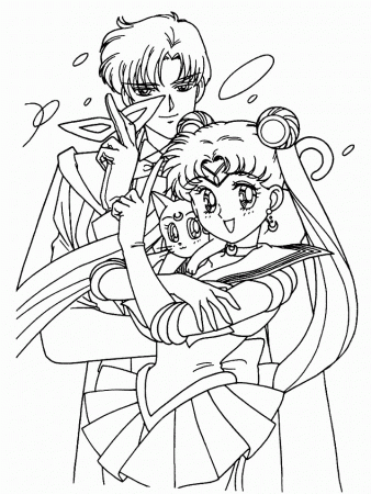 Sailor Moon Tuxedo Mask and Luna Coloring Page by Sailortwilight 