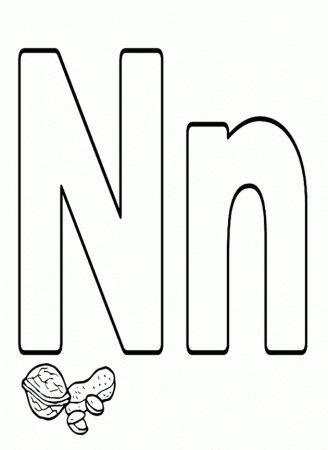 Letter N Is For Nuts Coloring Pages: Letter N Is For Nuts Coloring 