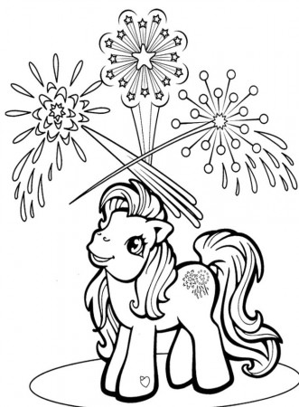 My Little Pony See Fireworks Coloring Page: My Little Pony See 