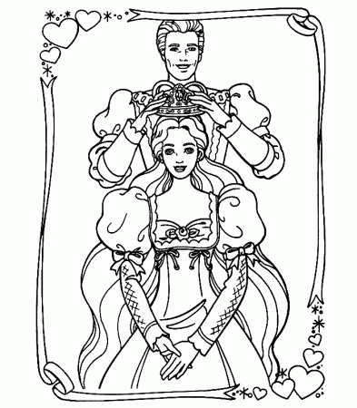 Free Kids Coloring: Barbie and Ken - Coloring 4