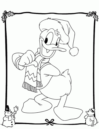 Christmas Donald Duck Coloring Pages