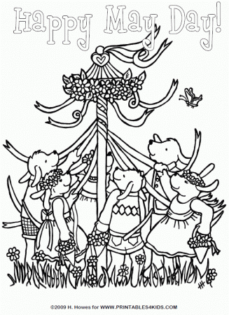 Happy May Day Coloring Pages