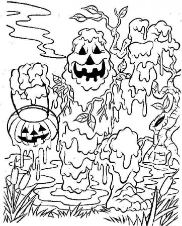 Scary Pumpkins Halloween Coloring Pages