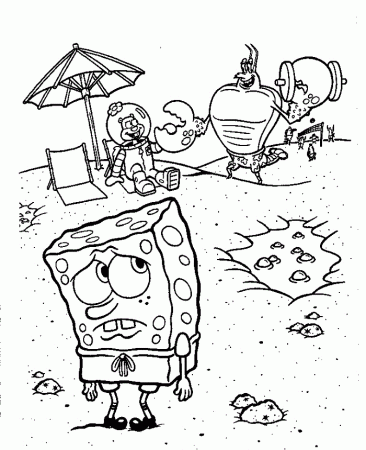 Sad Spongebob Coloring Pages To Print: Sad Spongebob Coloring Page 