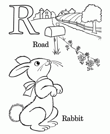 Bluebonkers Free Printable Alphabet Coloring pages - Letter R