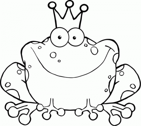 Frog with Crown Coloring Page: frog-with-crown-coloring-pages 