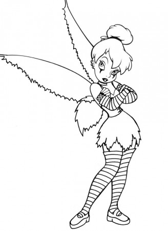 Pictures Spooky Faced Tinkerbell Coloring Pages - Tinkerbell 