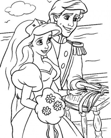 Download Ariel And Eric Making Vow Little Mermaid Disney Coloring 