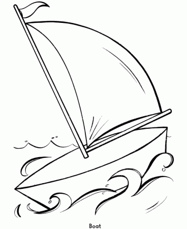 Easy Shapes Coloring Pages | Sailboat Easy Coloring activity Pages 
