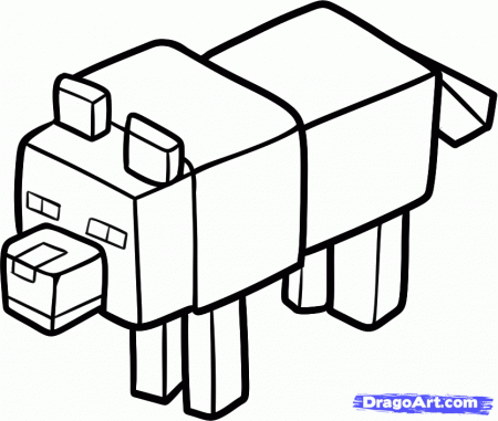 step 6 now your minecraft wolf is ready to color in good job and 