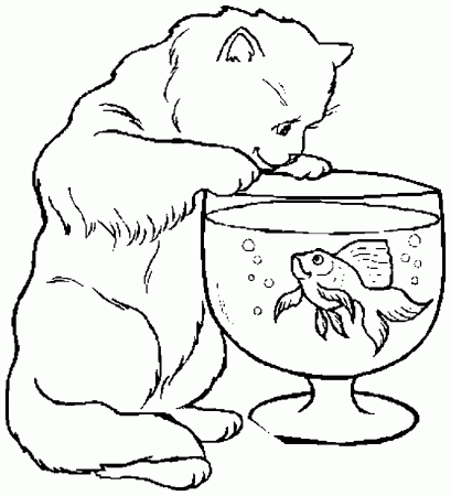 Cats Coloring Pages For Kids Learning Identifying Colors