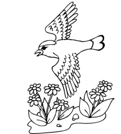 Welcome Spring Coloring Pages Birds - Spring day Cartoon Coloring 