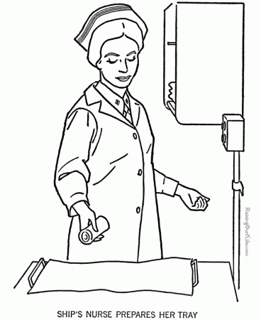 Military nurse coloring page 010