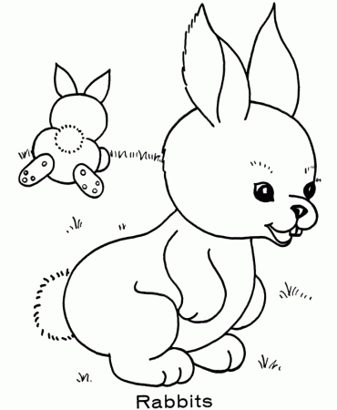 Rabbits Sleep With Easter Egg Coloring Pages - Easter Coloring 