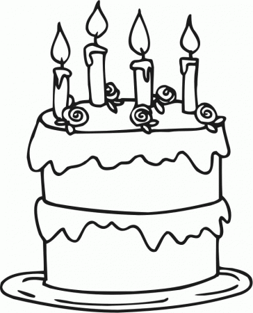 Birthday Cake Candles To Decorate The Four Coloring Pages 