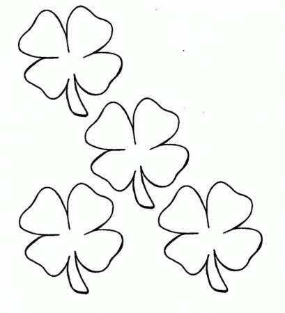 Four Leaf Clover Diverse Coloring Page - Spring Day Coloring Pages 
