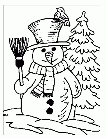 Snowman Winter Coloring Pages | Coloring