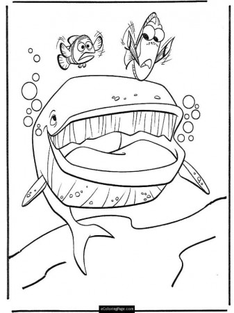 Finding Nemo Whale and Dory Coloring Pages for Kids Printable 