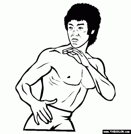 Bruce Lee Coloring Page | Free Bruce Lee Online Coloring