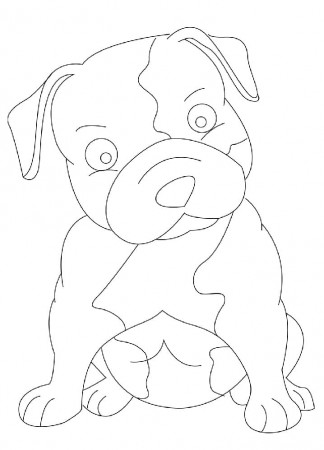 Baby Pitbull Dog Coloring Page - Free Printable Coloring Pages for Kids