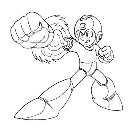Mega Man Coloring Page - Free Printable Coloring Pages for Kids