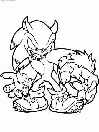 Sonic The Werehog - Coloring Pages for Kids and for Adults