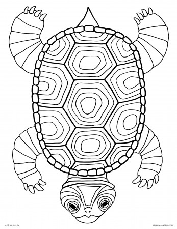Coloring Pages : Best Coloring Lmj Turtle Animal For Adults To ...