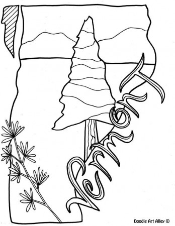 Vermont Coloring Page by Doodle Art Alley | Coloring pages, Doodle ...