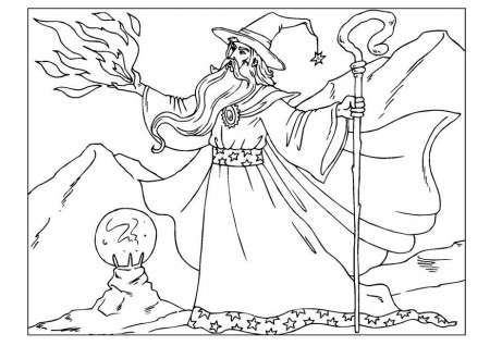 Wizard coloring pages to download and print for free