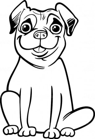 pug coloring sheet
