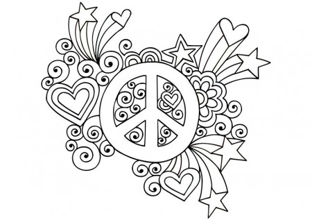 Simple and Attractive Peace Sign Coloring Pages - Get Coloring Pages