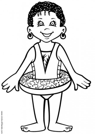 swimsuit coloring page for kid - Clip Art Library