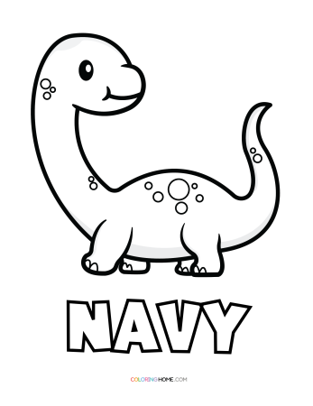 Navy dinosaur coloring page