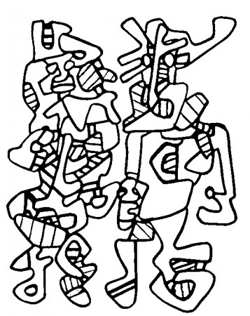 Coloring page Art Famous paintings : Jean Dubuffet: wedding parade 3
