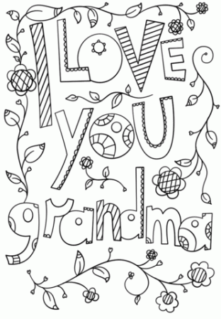 I Love You Grandma Doodle coloring page ...supercoloring.com