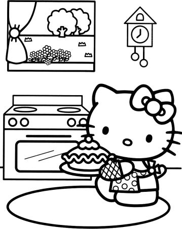 Cake Hello Kitty Coloring Pages - Get Coloring Pages