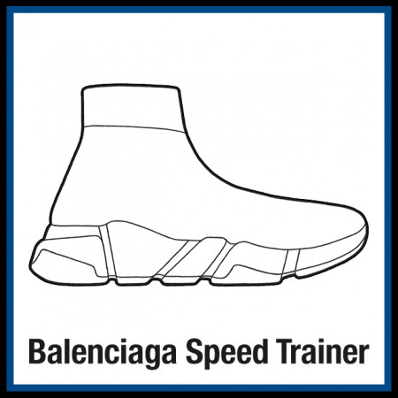 Balenciaga Speed Trainer Sneaker Coloring Pages - Created by KicksArt
